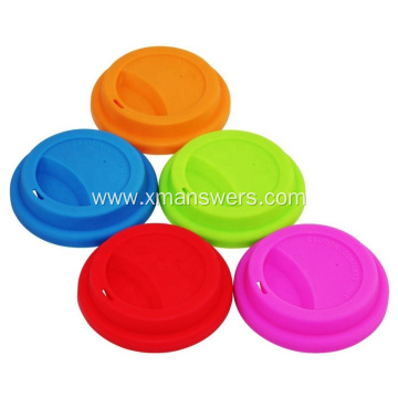 Food grade reusable silicone coffee cup lids